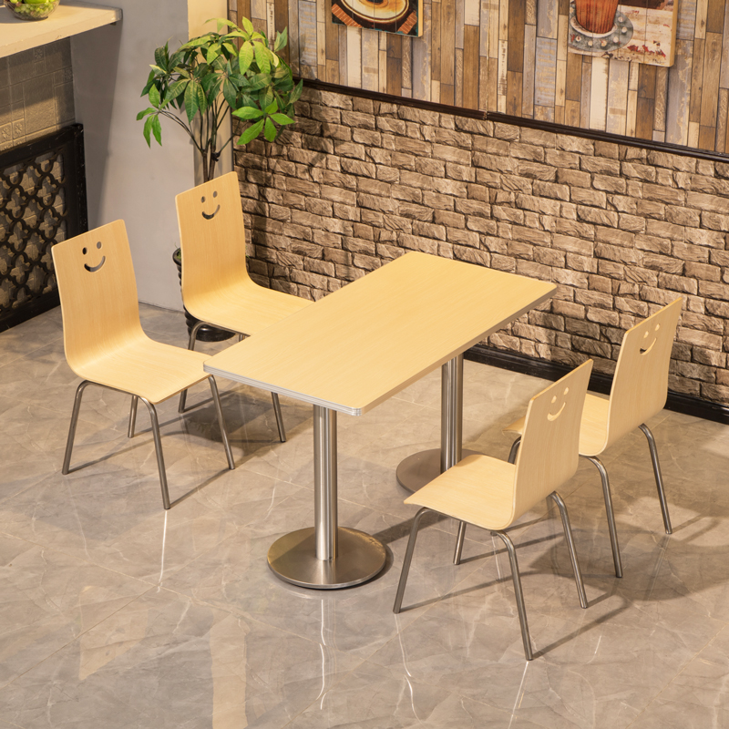 寻木匠肯德基餐桌椅简约快餐厅桌椅组合奶茶食堂沙县小吃馆分体组装
