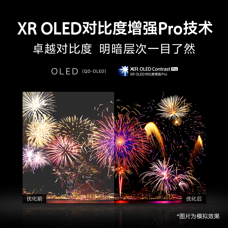 索尼(SONY)XR-65A95K 65英寸 4KHDR 超高清120Hz QD-OLED旗舰电视安卓智能摄像头石板黑