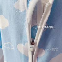 雅赞(YAZAN)春夏季薄款爬服睡袋纯棉纱布宝宝婴儿长袖短袖两层分腿空调房