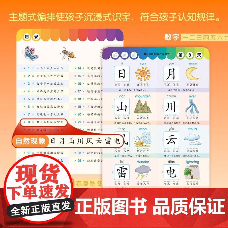 幼儿学前识字1200字幼小衔接儿童认字书幼儿园宝宝看图识字大王教材3岁-6岁早教绘本启蒙用书小孩学认识汉字形象卡片神器象