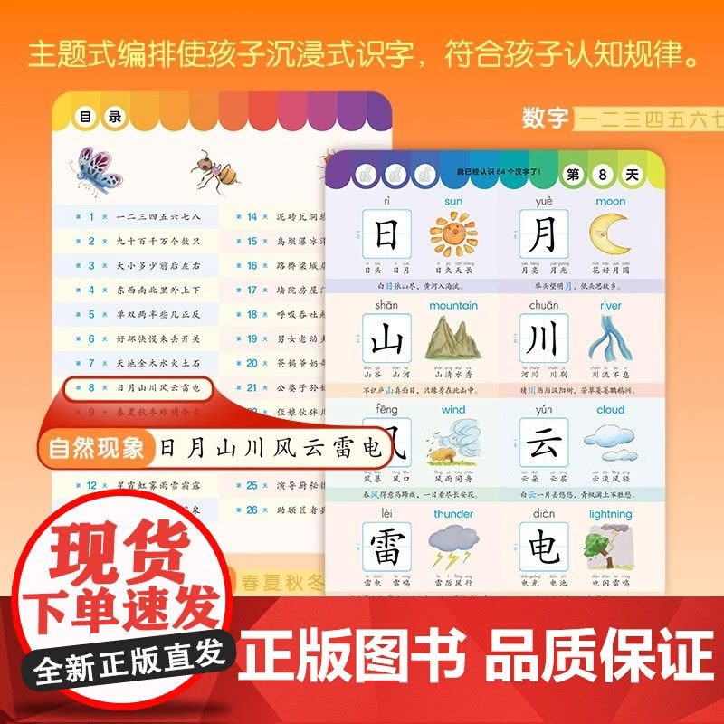 幼儿学前识字1200字幼小衔接儿童认字书幼儿园宝宝看图识字大王教材3岁-6岁早教绘本启蒙用书小孩学认识汉字形象卡片神器象图片