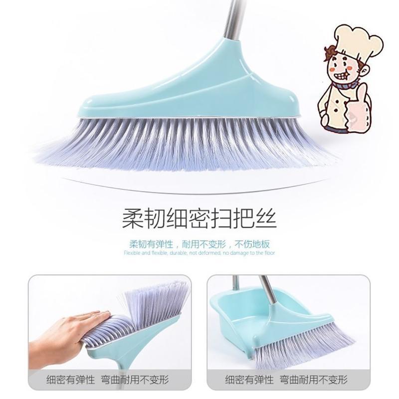 [易清扫]扫把撮箕套装单个家用柔韧细密扫地笤帚加大加厚垃圾铲 海蓝单个魔术扫把