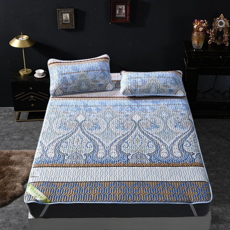 家柏饰(CORATED)泰国乳胶凉席三件套夏季冰丝天丝软席垫子1.5可机洗1.8m床凉席/凉枕高清大图