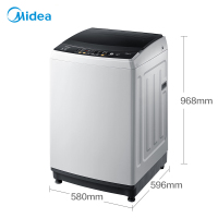 美的(Midea)MB100V31 10公斤大容量全自动洗脱一体波轮洗衣机 十年免清洗 水电双宽 品质电机 家用智利灰