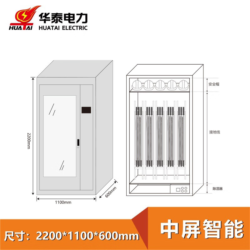 华泰HT-006中屏智能电力安全工具柜绝缘工具柜接地线柜2200*1100*600mm 1mm厚智能除湿(计价单位:面)
