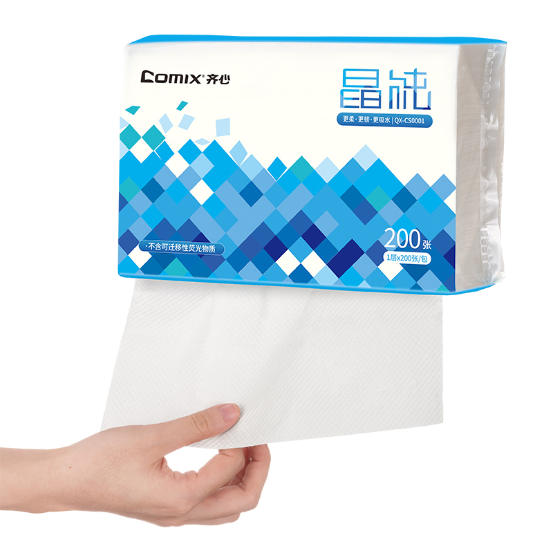 齐心 QX-CS0001 擦手纸 1层 200抽/包 20包/箱高清大图