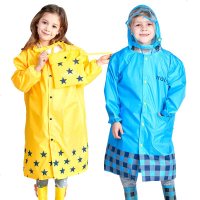 儿童雨衣女宝宝加厚雨披可配雨鞋男女童松紧袖带书包位幼儿园雨衣