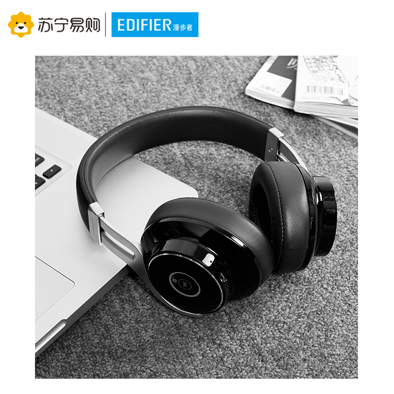 Edifier/漫步者 W855BT蓝牙无线耳机头戴式手机通用重低音乐3.5mm插孔 拉丁黑色