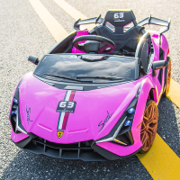 btj-兰博基尼电动童车双电双驱1-7岁儿童电动汽车双驱大电瓶跑车 带摇摆早教功能 遥控承重50-100奇客 粉色+双驱硬座