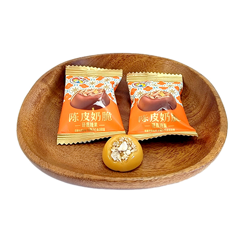 喔喔新品白桃果肉奶脆果仁奶脆糖果结婚喜糖婚庆水果糖果散装批发零食500g高清大图