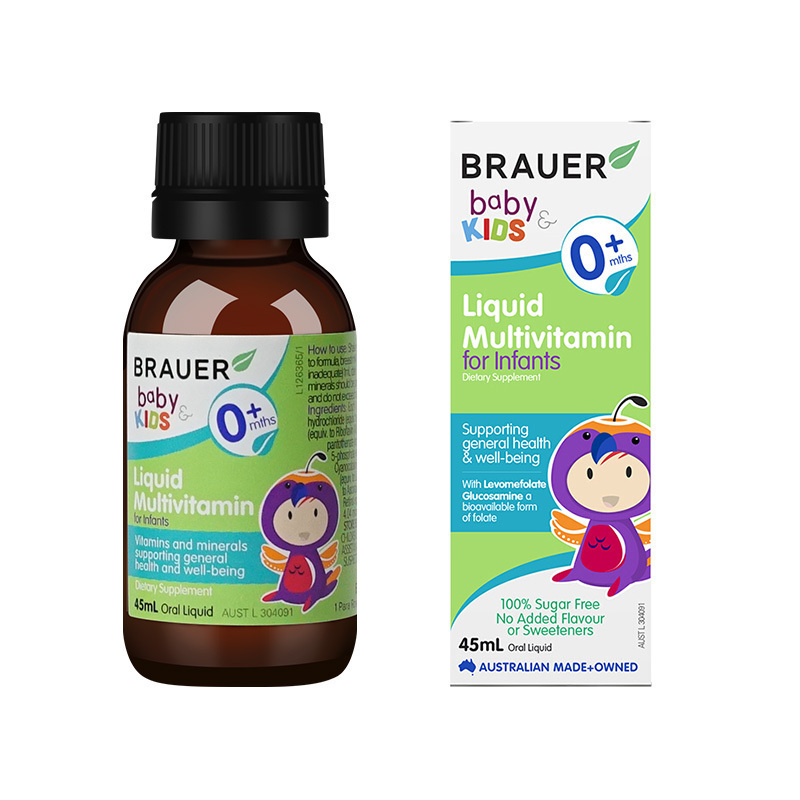 蓓澳儿(Brauer)婴幼儿复合维生素滴剂 45ml/瓶装 易吸收 1-12月宝宝