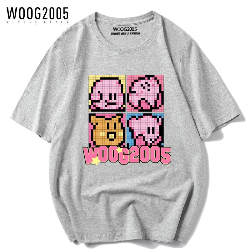 WOOG2005 短袖男休闲纯棉百搭星之卡比上衣可爱情侣潮流情侣装T恤