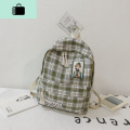chic原宿书包女ins文艺韩版格子背包小清新校园百搭学生双肩包潮NEWLAKE