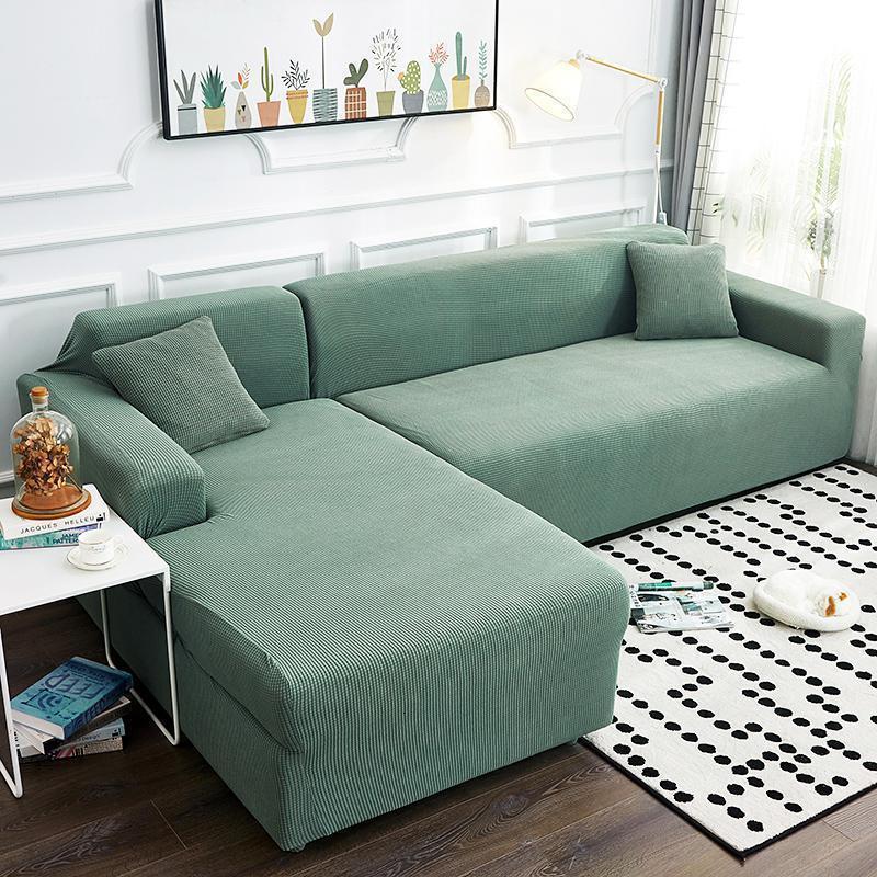 全包弹力通用组合型萬能懒人沙发套四季沙发垫巾全盖沙发套罩一套 松柏绿 S【单人长90-140cm内】