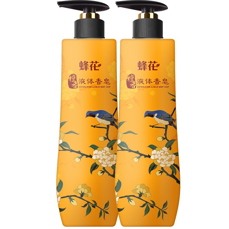 蜂花檀香沐浴液体香皂500g*2瓶留香润肤护理精油沐浴液露上海国潮国货 檀香+沉香高清大图