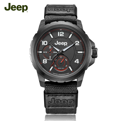 吉普(Jeep) 手表 男士户外运动帆布带军表吉普牧马人男表防水石英表JPW64601
