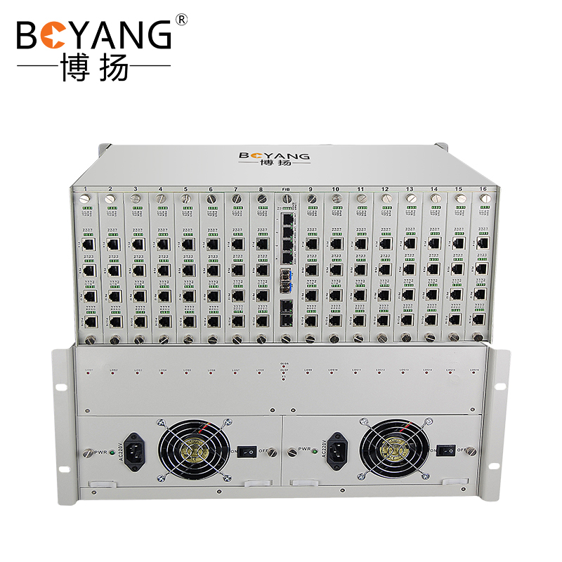 博扬(BOYANG) 数字电话光端机256路电话语音对讲音频 4U机框插卡式单模单纤 FC接口 1对BY-256P-4U