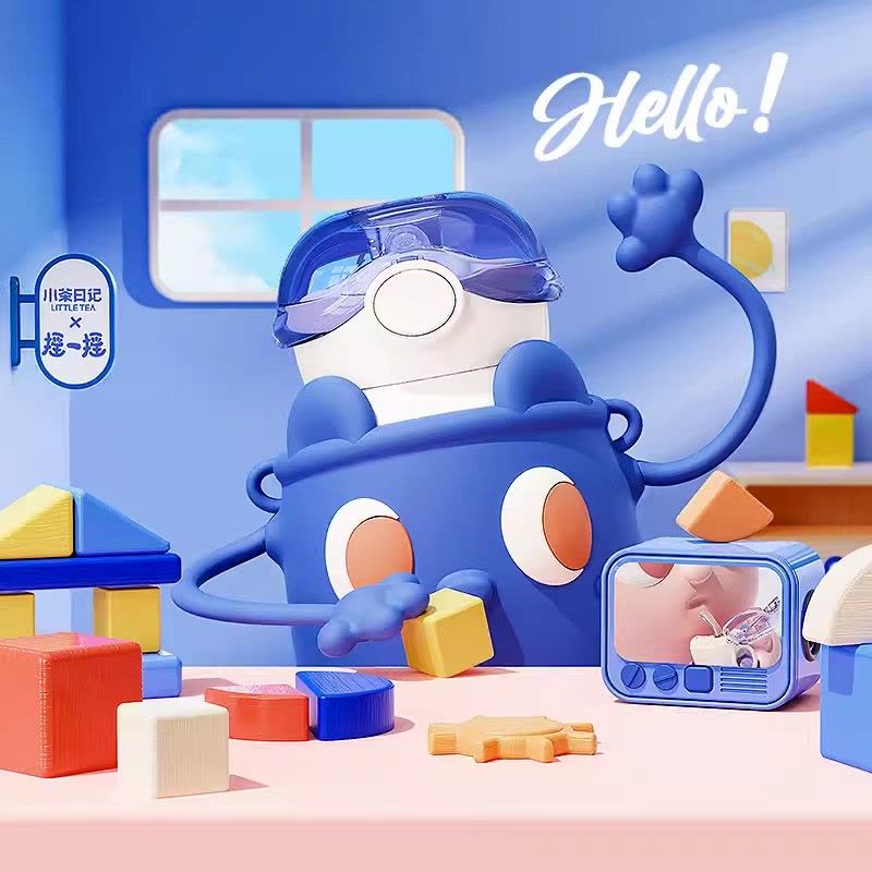 小茶日记摇一摇樱兔粉可爱儿童保温杯吸管杯316食品级女生男孩小学+杯刷图片