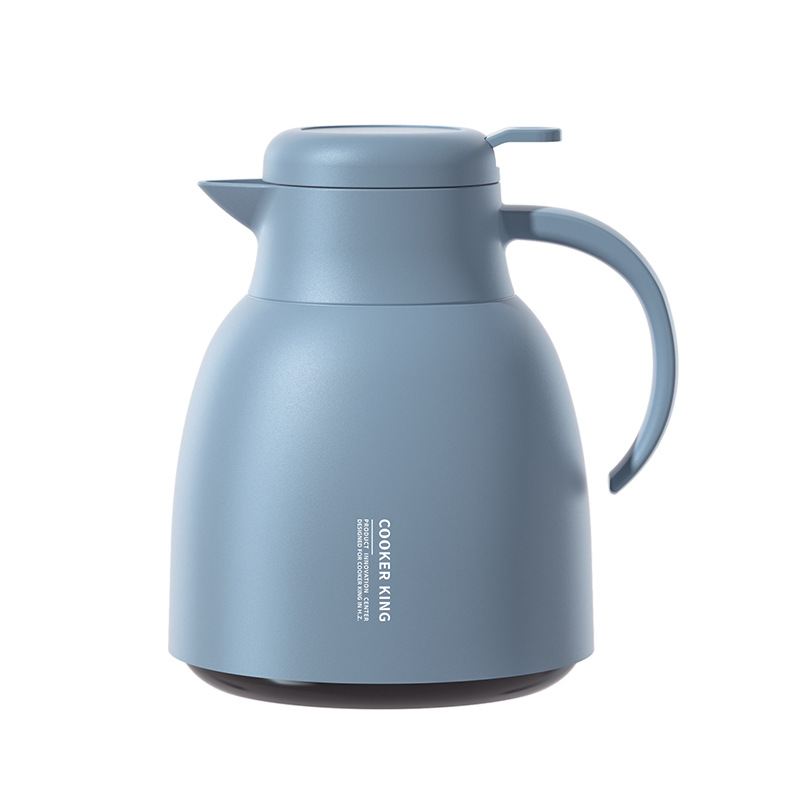 炊大皇暖意系列红胆玻璃保温壶1L(丝绒蓝)高清大图