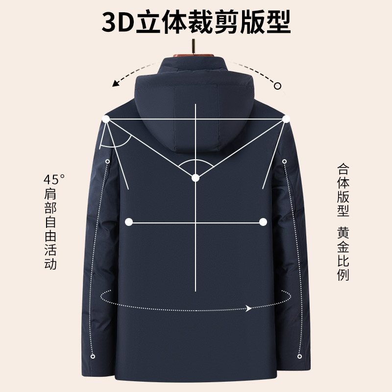 啄木鸟男士棉服2025新款冬季加绒加厚可脱卸连帽防寒外套保暖棉2高清大图