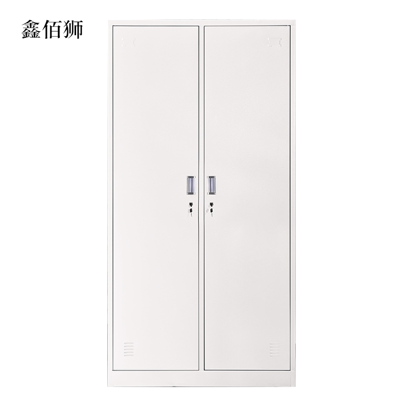鑫佰狮加厚二门钢制更衣柜员工柜铁皮职工储物柜带锁存包柜鞋柜高清大图