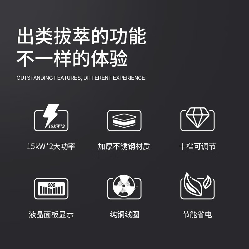 金佰特 KING BETTER 大功率商用电磁炉学校食堂酒店厨房设备20KW双头D-SDCLDG-SJ800 380V