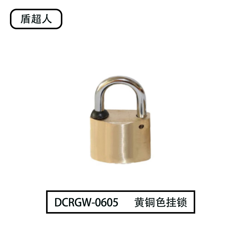 盾超人DCRGW-0605 锁体35*26mm梁高20mm 黄铜 挂锁(计价单位:个)黄铜色高清大图
