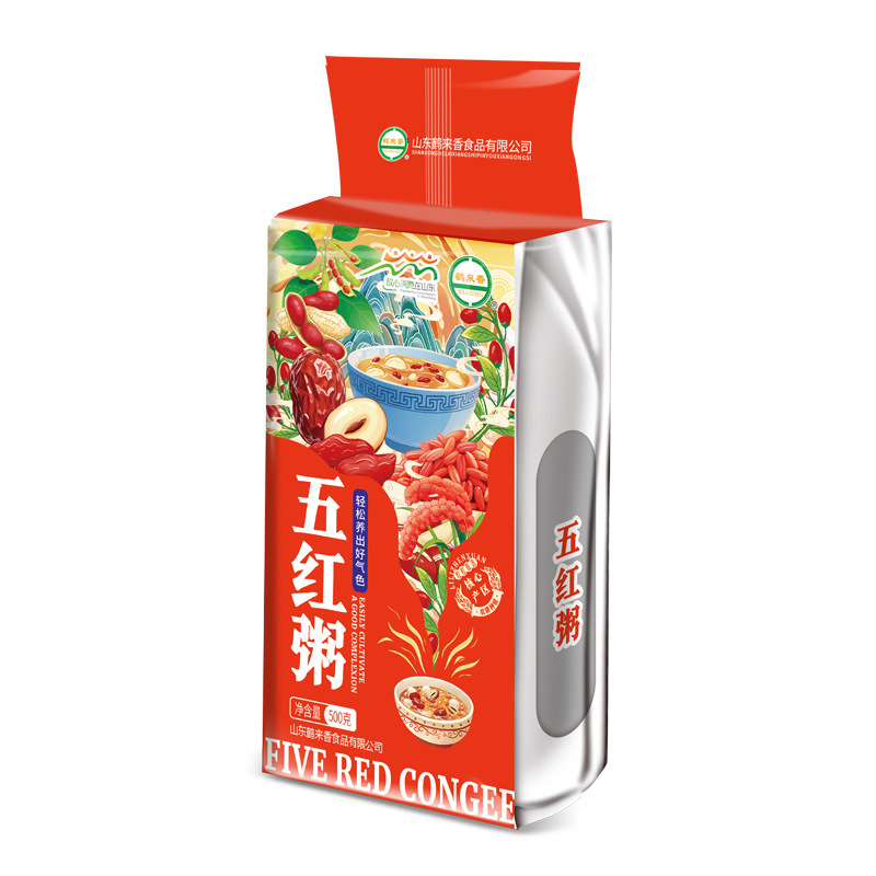 鹤来香 五红粥500g红气粥五红血气粥红花生枸杞红小豆红枣片红米产后月子 五红粥500g*2