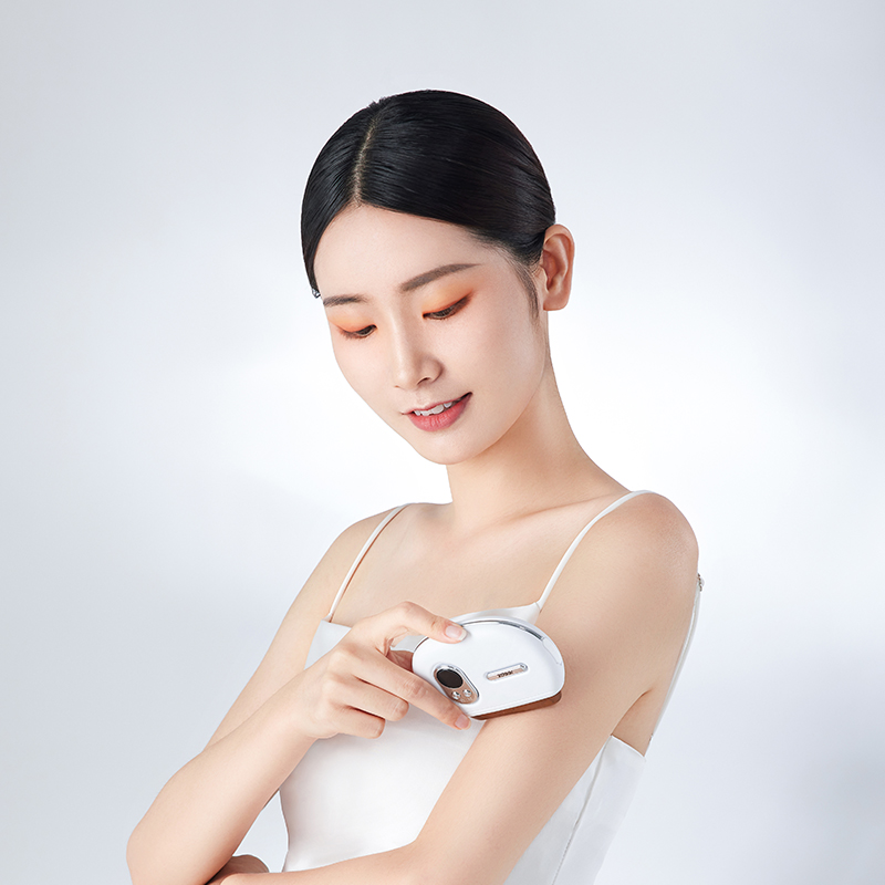 左点zdeer 智能迷你砭石按摩器 电动砭石刮痧板面部刮脸仪器颈部腿部背部全身通用 基础黑砭石