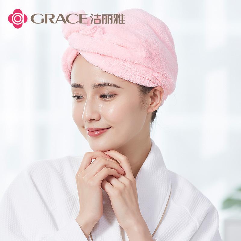洁丽雅干发帽女吸水速干毛巾夏凉家用擦头发包头巾浴帽干发帽_637_1高清大图