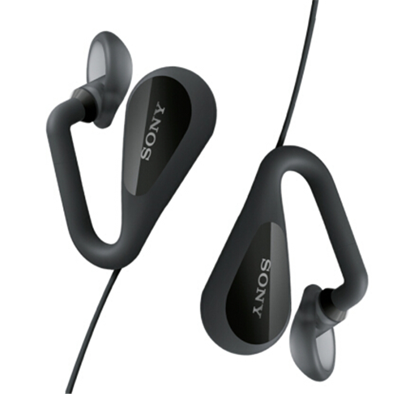 Sony/索尼耳机STH40D开放式立体声耳塞式线控带麦通话跑步耳机(黑色)