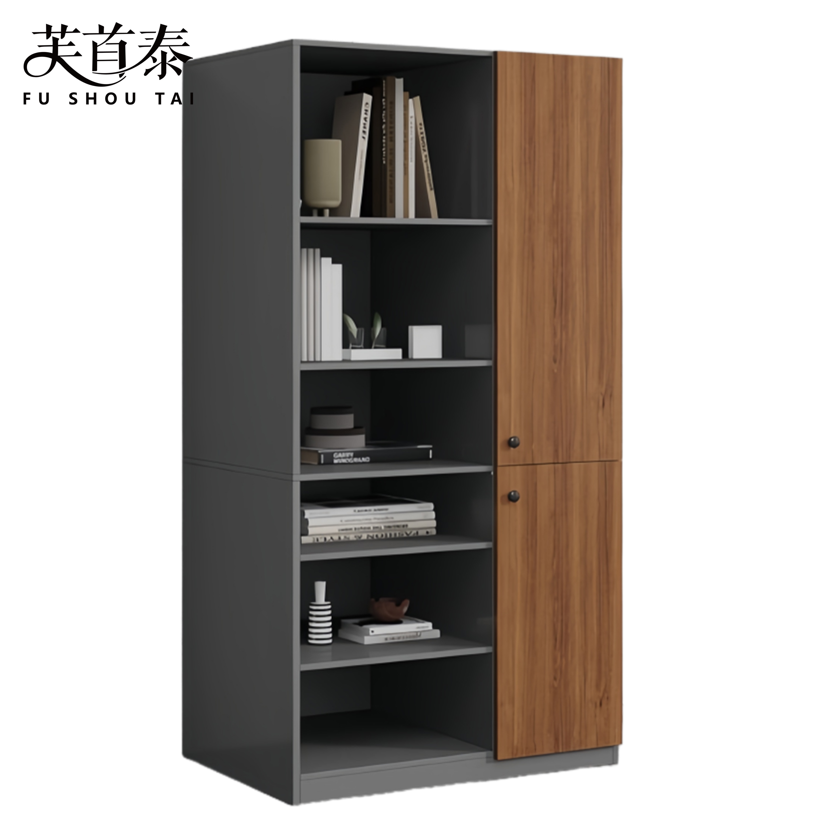芙首泰书柜两门800*320*1800mm个高清大图