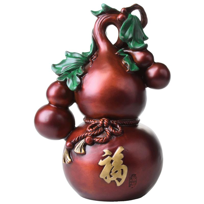 家柏饰(CORATED)大葫芦摆件 铜百福葫芦客厅电视柜家居饰品彩绘高清大图