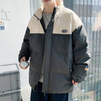 灯芯绒拼接立领棉衣男士春秋冬季情侣装潮牌宽松大码休闲棉袄外套