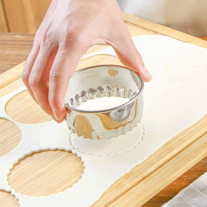 圆形三件套(大中小) 饺子皮模具家用圆形套装不锈钢水饺压皮器切饺子皮工具包饺子神器
