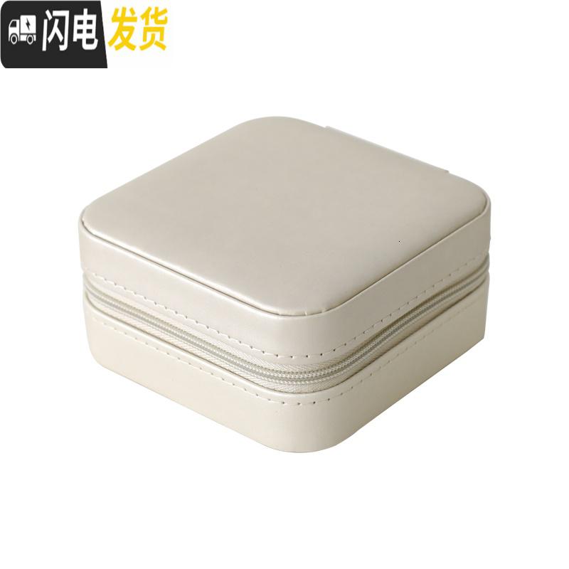 三维工匠欧式公主简约绒布首饰盒 学生单层饰品收纳盒 耳环戒指小首饰盒女高清大图