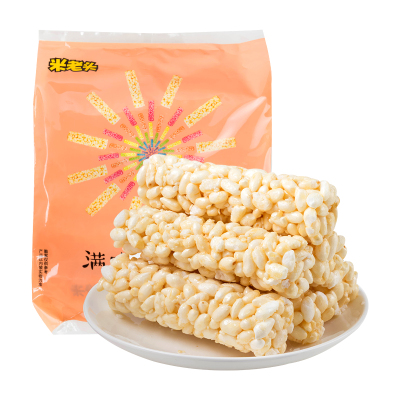 米老头休闲零食满嘴香米通芝麻味350g大米粗粮谷物米棒膨化食品