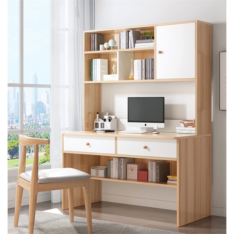 书架一体书柜组合简约家用庄子然电脑桌台式卧室学生学习简易写字桌