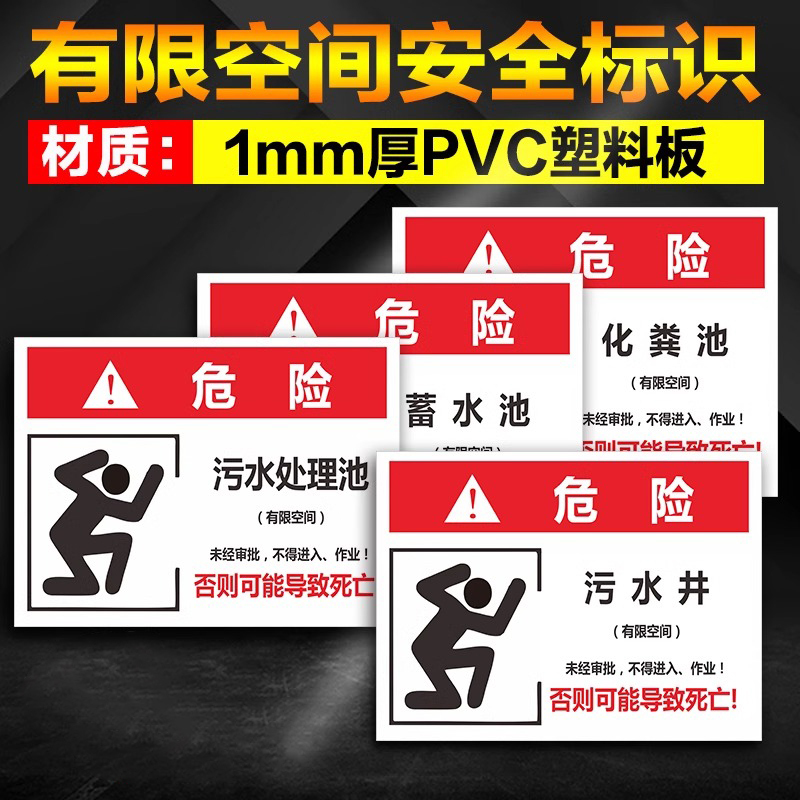 高翊柏 10021080 有限空间受限警示牌告知卡(除尘器2)40x60cm 车间提示标志PVC板标识牌安全警示牌