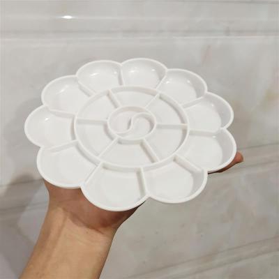 梅花型调色碟 迷你款8cm调板水粉水彩画调色盒丙烯颜料脚丫调色盘