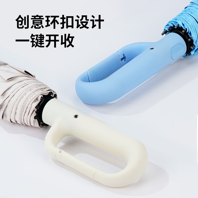 红叶三折自开收环扣加大黑胶伞W6824-B01藏青色 自动雨伞大号加固加厚结实抗风男士商务折叠反向双人女晴雨两用伞高清大图