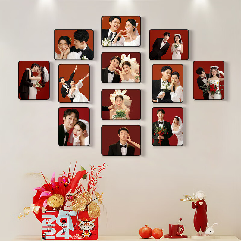 维诺亚照片墙组合相框装饰创意墙上不规则洗相片做成挂墙客厅感相册