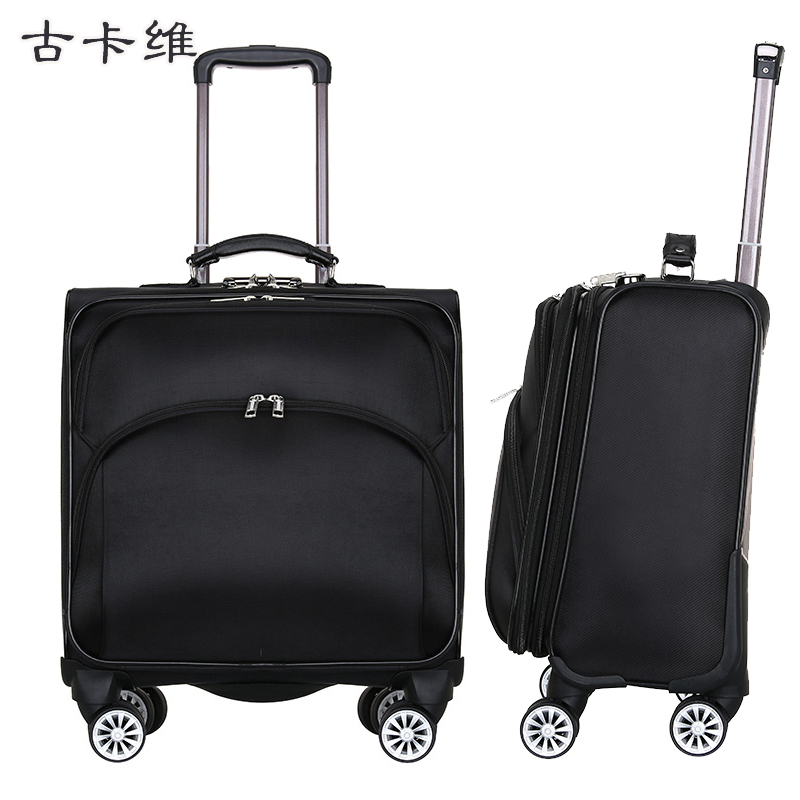 古卡维 乘务员拉杆箱 可定制印字 黑色16寸 ZC909-1/个高清大图
