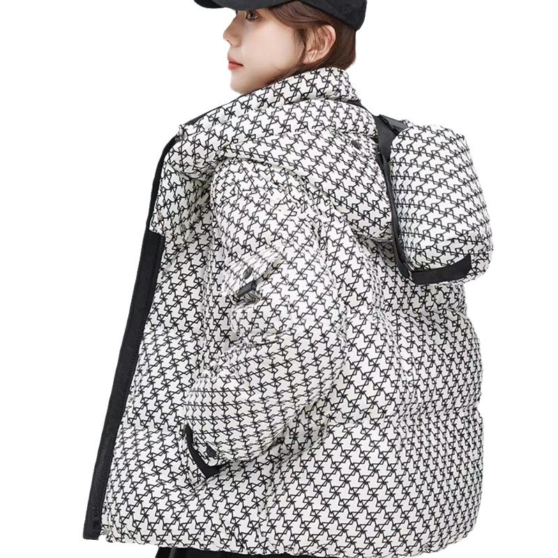 羽绒棉棉衣棉服女2024新款冬季加厚连帽时尚百搭保暖洋气显瘦短款高清大图