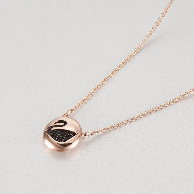SWAROVSKI 施华洛世奇 HALLSWAN人造水晶女士吊坠项链灰色镀玫瑰金色轻奢饰品 5382446