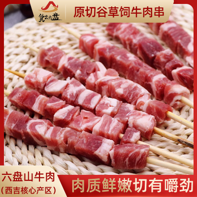 货出六盘宁夏西吉精选谷草饲喂养黄牛牛肉串500g*4袋