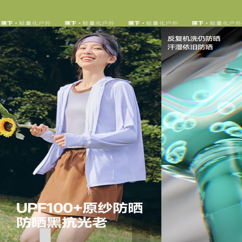 蕉下(beneunder)防晒衣女宽松百搭防紫外线出行AL417漫暮黑均码高清大图