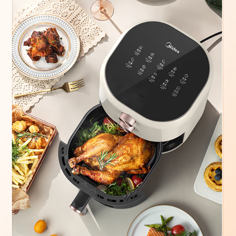 美的(Midea)空气炸锅 家用4.5L大容量 可视化窗 精准控温 不沾易清洗双旋钮 MF-KZE459X9BD高清大图