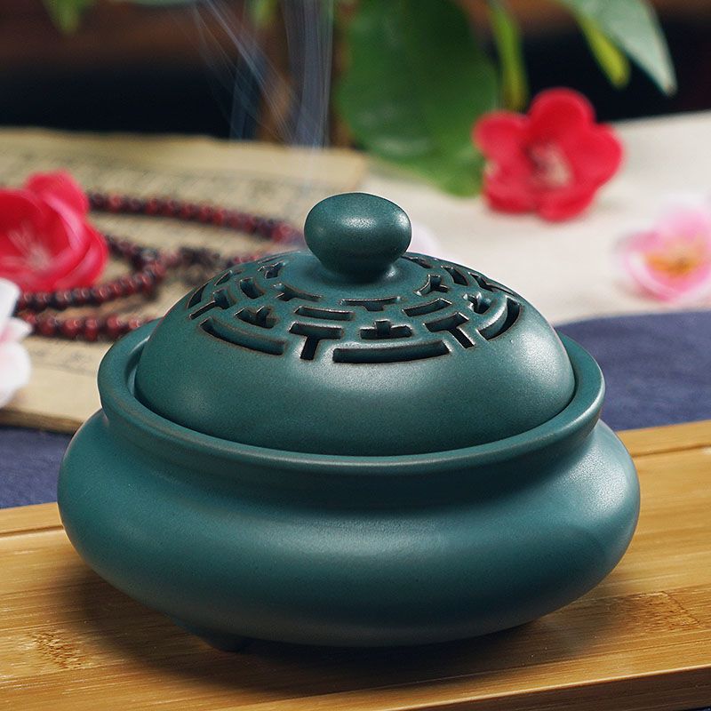 奢垚香炉家用室内陶瓷香炉檀香沉香塔香盘香卧香炉仿古禅意香薰炉莲花