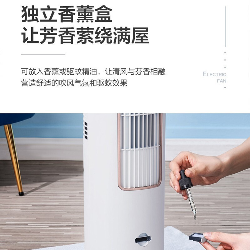 遥控风扇智能摇头负离子风扇空气循环风扇香薰净风内旋转页扇落地扇